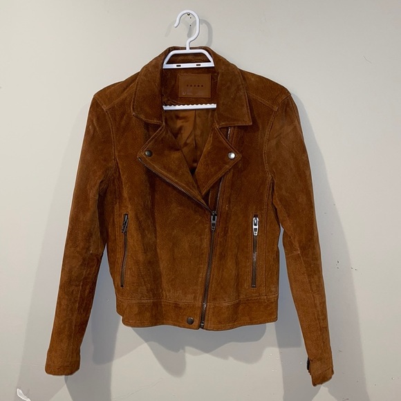 Blank NYC Cognac Suede Boho Moto Jacket - Women’s Size Medium - Picture 3 of 13